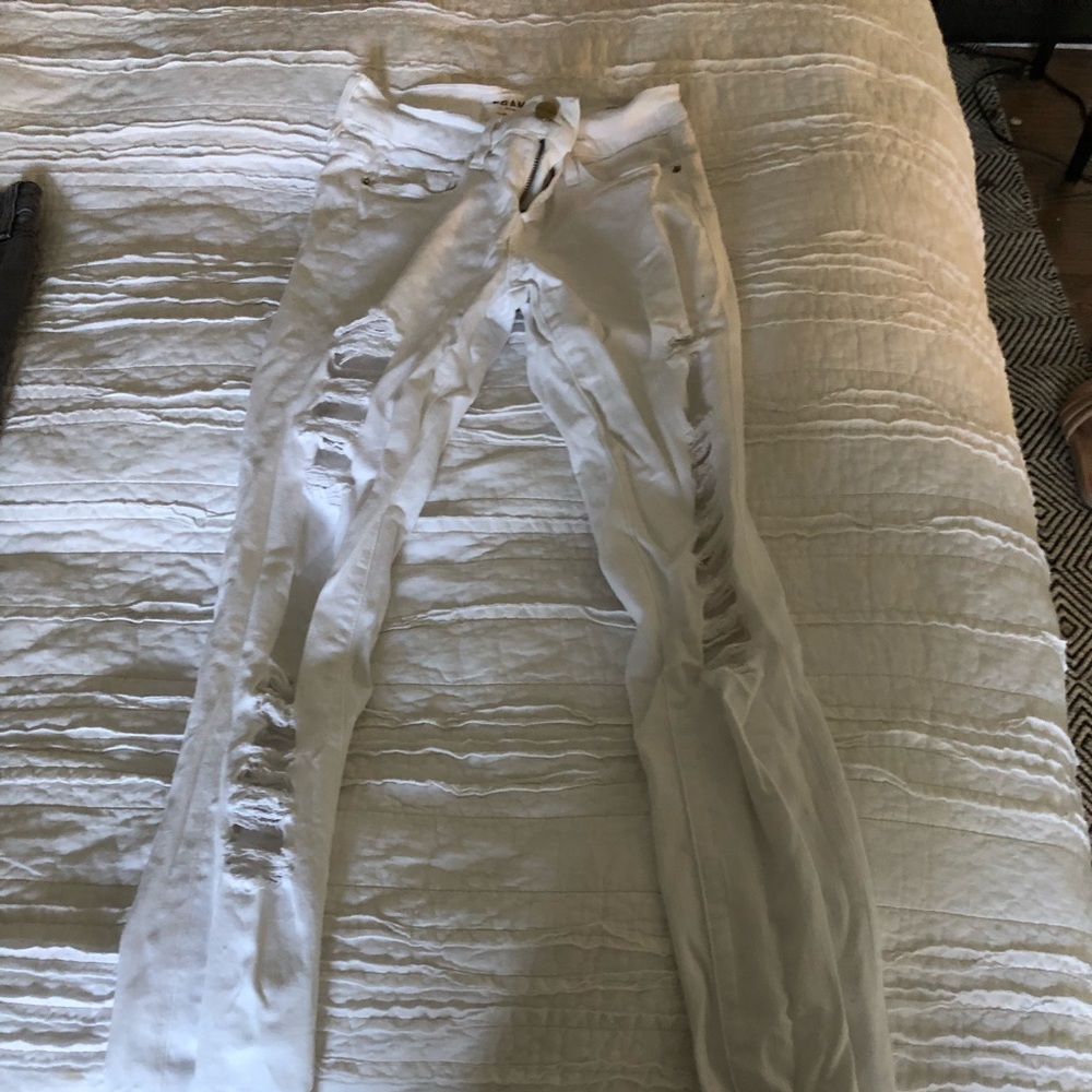 Frame white skinny jeans